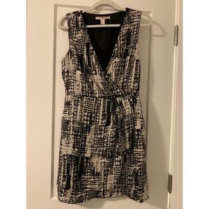 Black and white wrap dress